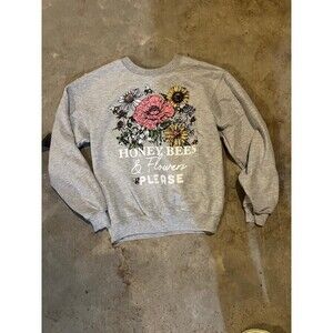 NWOT Wound up Honey Bees Crewneck Sweater Floral Bee top size xs
